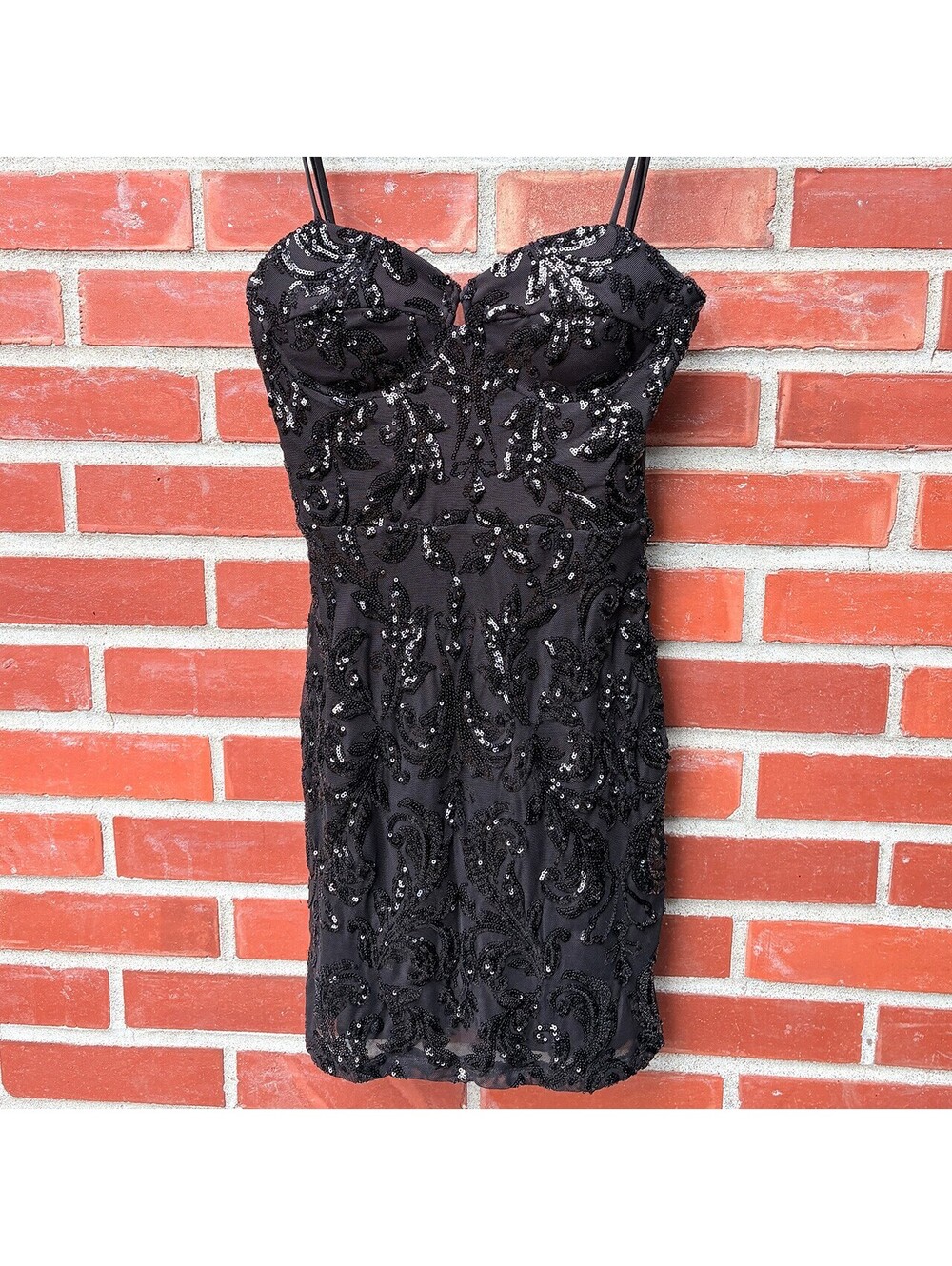 Windsor Black Sequin Embellished Mini Dress